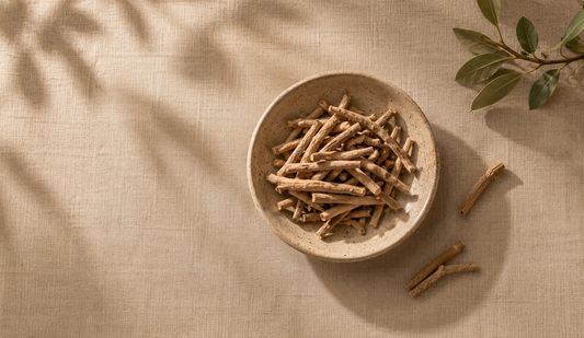 dried ashwagandha root – Withania somnifera – traditional Ayurvedic herb 